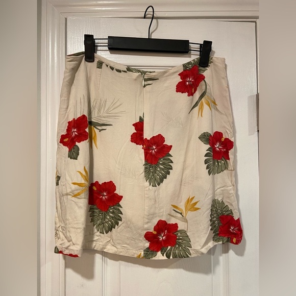 Jamaica Bay Cream Pink Tropical Floral Print Skort Size Zip Flowy Beachy Size 8 - Picture 3 of 8